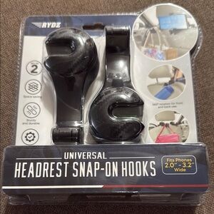 universal headrest snap-on hook for car seats, organizing and storing vehicle.